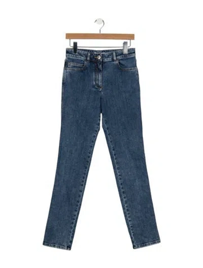 Pre-owned Chanel 2023 Straight Leg Jeans W/ Tags In Blue