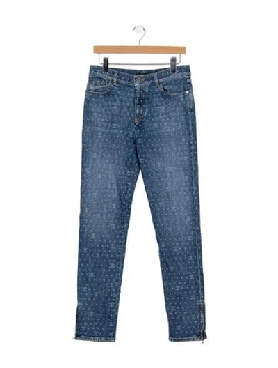 Pre-owned Chanel 2023 Straight Leg Jeans W/ Tags In Blue