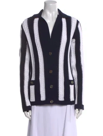 Pre-owned Chanel 2023 Striped Sweater In Blue