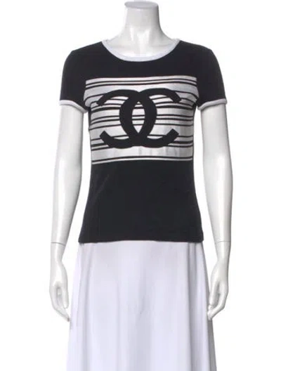 Pre-owned Chanel 2023 Striped T-shirt In Black
