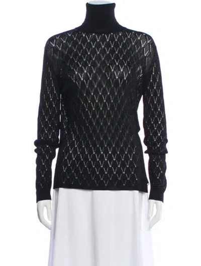 Pre-owned Chanel 2023 Turtleneck Sweater In Black