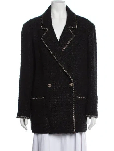 Pre-owned Chanel 2023 Tweed Blazer In Black
