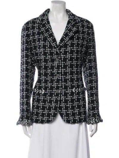 Pre-owned Chanel 2023 Tweed Blazer In Blue