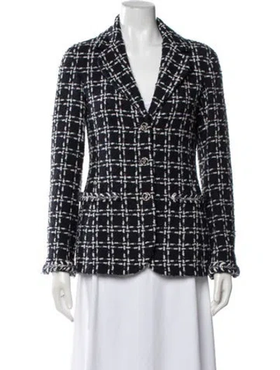 Pre-owned Chanel 2023 Tweed Blazer In Blue