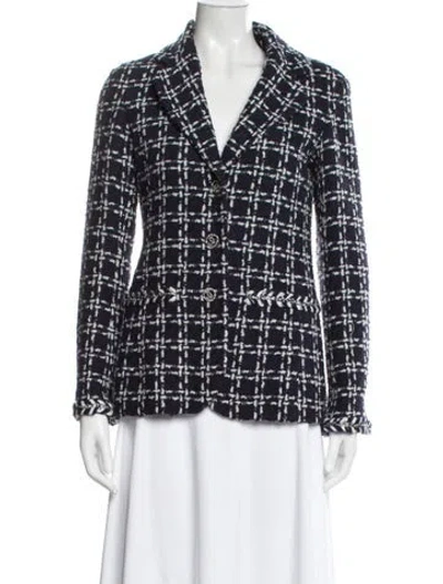 Pre-owned Chanel 2023 Tweed Blazer In Blue