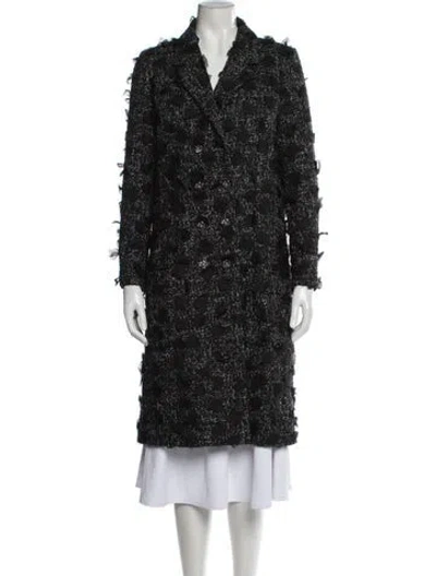 Pre-owned Chanel 2023 Tweed Coat In Black