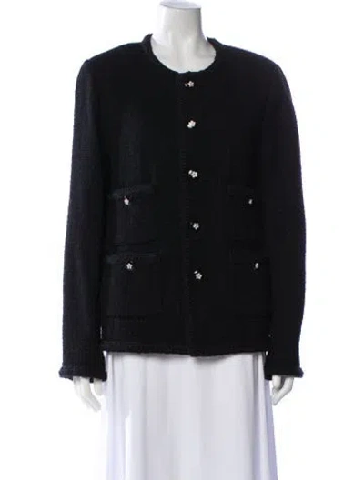 Pre-owned Chanel 2023 Tweed Evening Jacket In Black