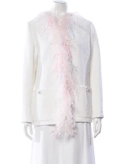 Pre-owned Chanel 2023 Tweed Jacket In White