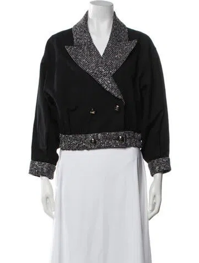 Pre-owned Chanel 2023 Tweed Pattern Blazer In Black