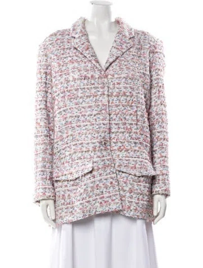 Pre-owned Chanel 2023 Tweed Pattern Blazer In Pink