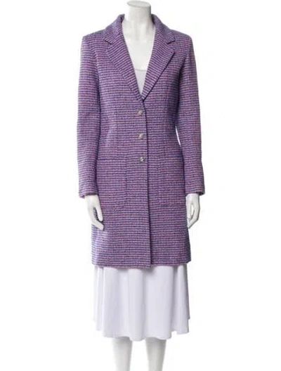 Pre-owned Chanel 2023 Tweed Pattern Coat In Blue