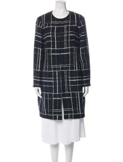 Pre-owned Chanel 2023 Tweed Pattern Coat In Blue