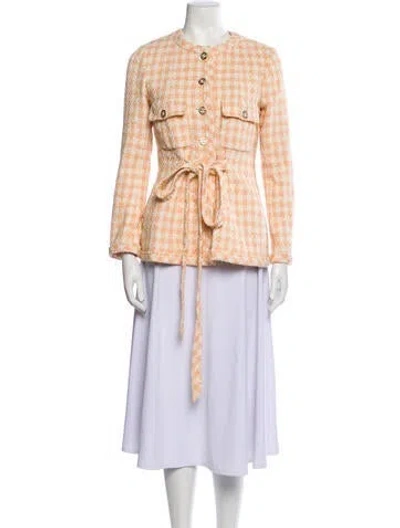 Pre-owned Chanel 2023 Tweed Pattern Jacket In Neutral