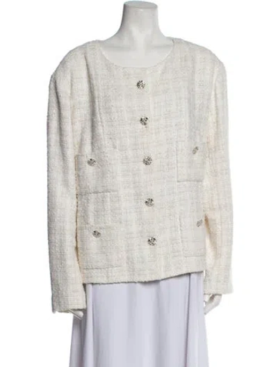 Pre-owned Chanel 2023 Tweed Pattern Jacket In Neutral