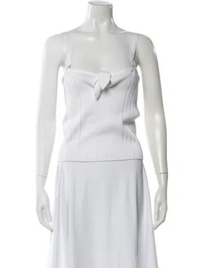 Pre-owned Chanel 2023 V-neck Top In White