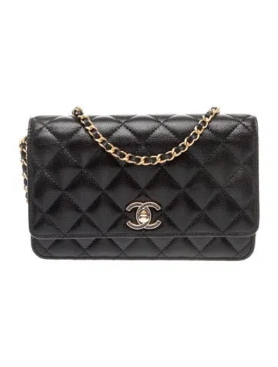 Pre-owned Chanel 2023 Wallet On Chain In Black