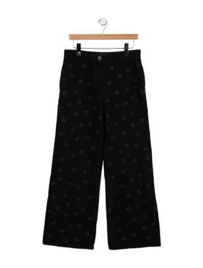 Pre-owned Chanel 2023 Wide Leg Jeans In Black
