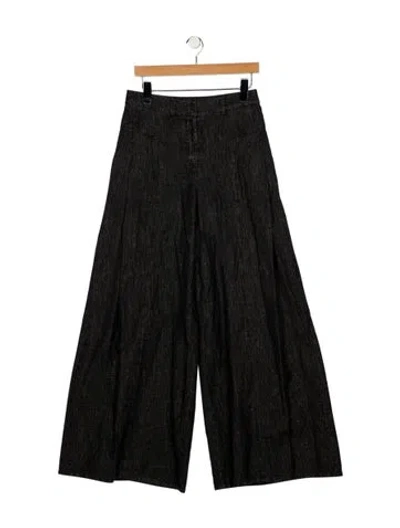 Pre-owned Chanel 2023 Wide Leg Jeans In Black