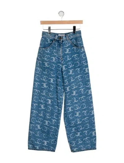 Pre-owned Chanel 2023 Wide Leg Jeans In Blue