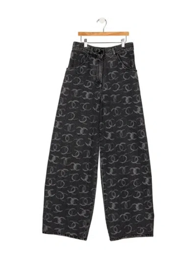 Pre-owned Chanel 2023 Wide Leg Jeans In Grey