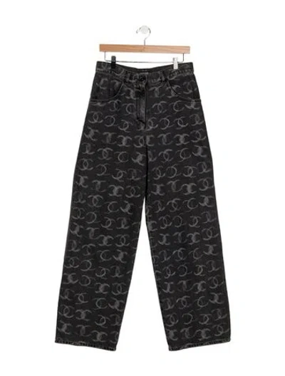 Pre-owned Chanel 2023 Wide Leg Jeans In Grey