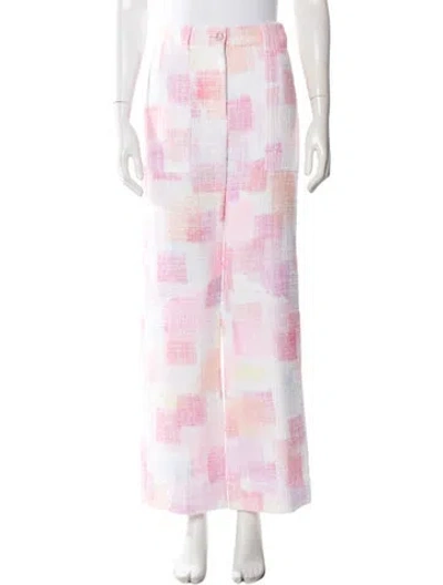 Pre-owned Chanel 2023 Wide Leg Pants In Pink