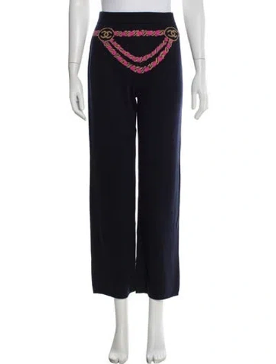 Pre-owned Chanel 2023 Wide Leg Pants W/ Tags In Blue