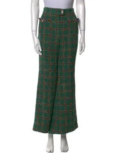 Pre-owned Chanel 2023 Wide Leg Pants W/ Tags In Green