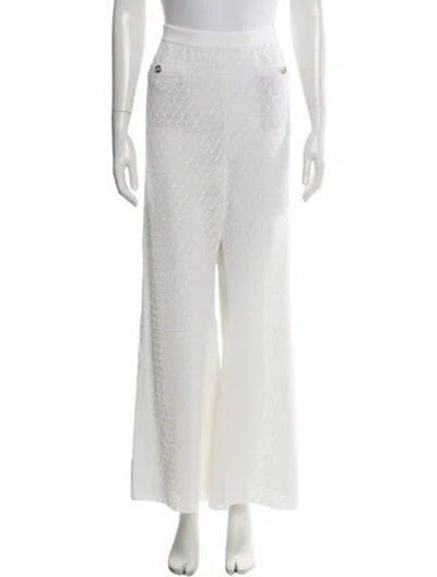 Pre-owned Chanel 2023 Wide Leg Pants In White
