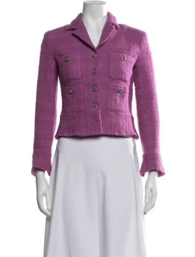 Pre-owned Chanel 2023 Wool Blazer In Purple