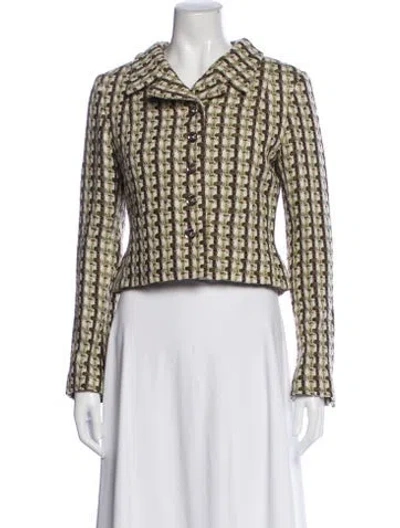 Pre-owned Chanel 2023 Wool Blazer W/ Tags In Green