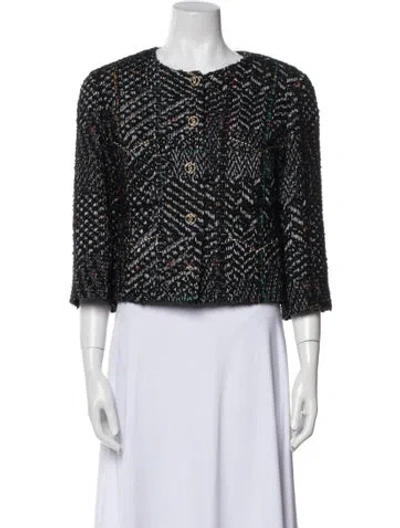 Pre-owned Chanel 2023 Wool Evening Jacket In Black