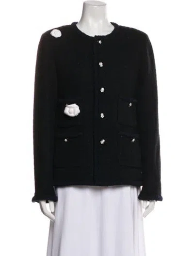 Pre-owned Chanel 2023 Wool Evening Jacket In Blue