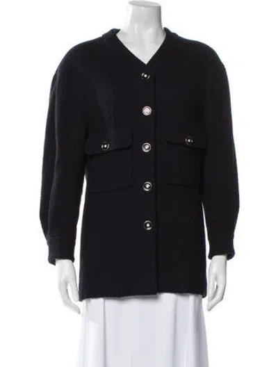 Pre-owned Chanel 2023 Wool Evening Jacket In Blue