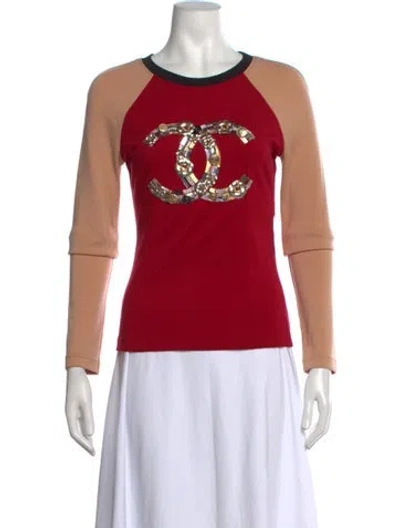 Pre-owned Chanel 2023 Wool T-shirt In Red