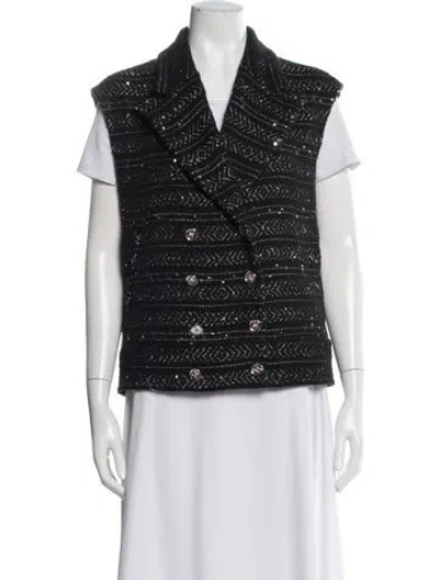 Pre-owned Chanel 2023 Wool Vest In Black