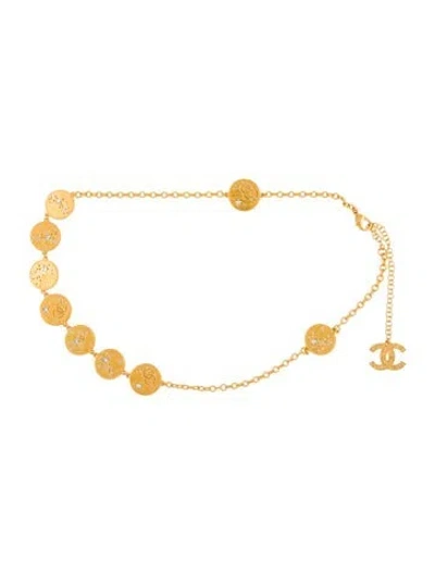 Pre-owned Chanel 2024 24k Gold Interlocking Cc Waist Belt
