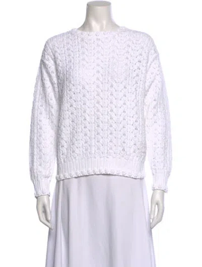 Pre-owned Chanel 2024 Bateau Neckline Sweater In White