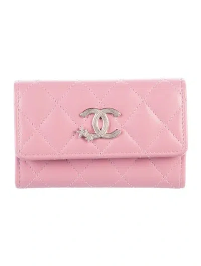 Pre-owned Chanel 2024 Card Holder Flap Card Holder W/ Tags In Pink