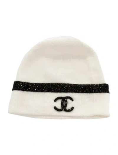 Pre-owned Chanel 2024 Cashmere Beanie In White