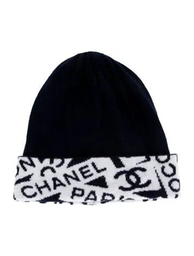 Pre-owned Chanel 2024 Cashmere Knit Beanie In Blue