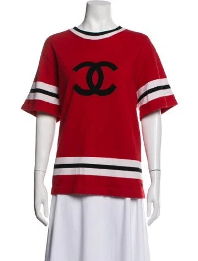 Pre-owned Chanel 2024 Cashmere T-shirt In Red
