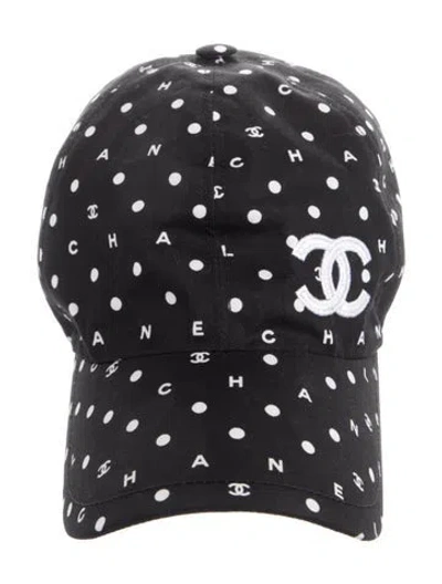 Pre-owned Chanel 2024 Cc Cotton Baseball Cap In Black