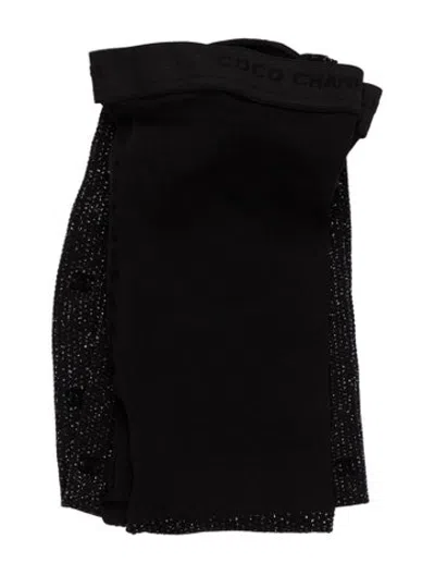 Pre-owned Chanel 2024 Cc Glitter Tights In Black