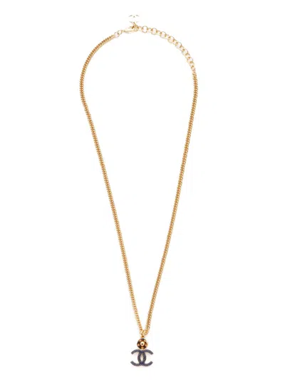 Pre-owned Chanel 2024 Cc Mark Necklace In Gold