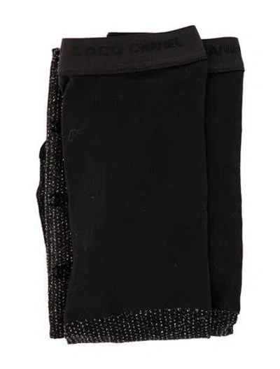 Pre-owned Chanel 2024 Cc Tights W/ Tags W/tags In Black/metallic