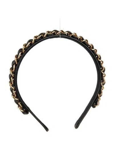 Pre-owned Chanel 2024 Chain-link Headband In Black