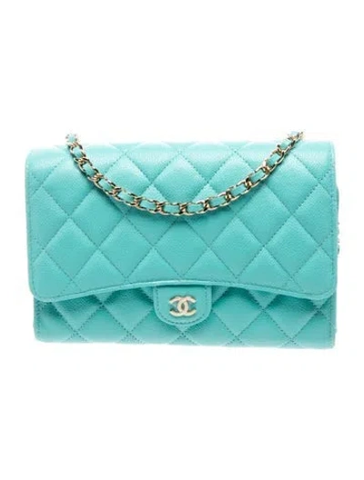 Pre-owned Chanel 2024 Classic Clutch W/ Chain In Blue