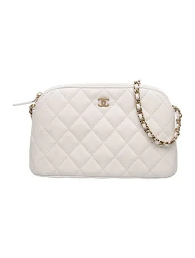 Pre-owned Chanel 2024 Classic Clutch W/ Chain In White