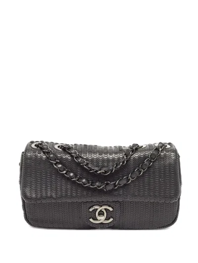 Pre-owned Chanel 2024 Classic Flap Leather Shoulder Bag In Black